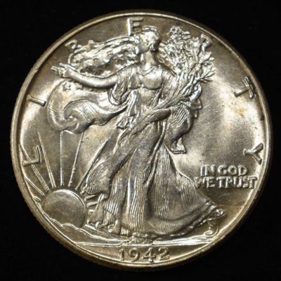 1942 WALKING LIBERTY HALF DOLLAR CH BU