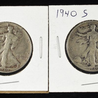 (2) 1940-S WALKING LIBERTY HALF DOLLARS