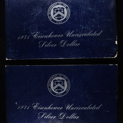 (2) 1971 EISENHOWER DOLLARS BLUE PACKAGING