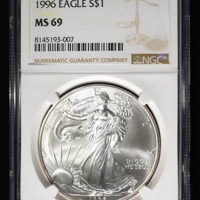 1996 AMERICAN SILVER EAGLE NGC MS69