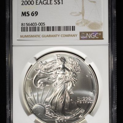 2000 AMERICAN SILVER EAGLE NGC MS69