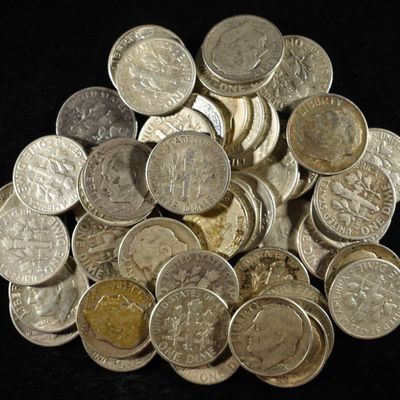 (50) 90% SILVER ROOSEVELT DIMES