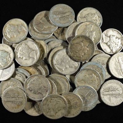 (50) MERCURY DIMES
