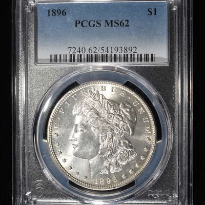 1896 MORGAN DOLLAR PCGS MS62
