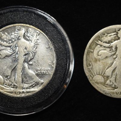 1917-S & 1935 WALKING LIBERTY HALF DOLLARS