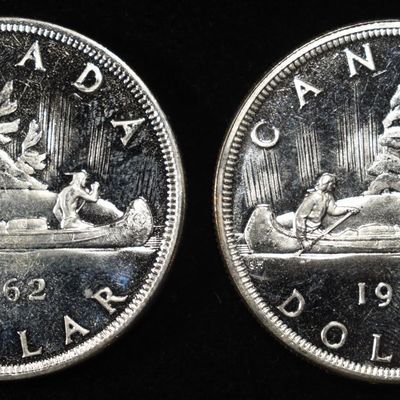 (2) 80% SILVER CANADIAN DOLLARS