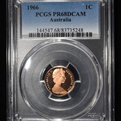 1966 AUSTRALIA 1C PCGS PR68 DCAM