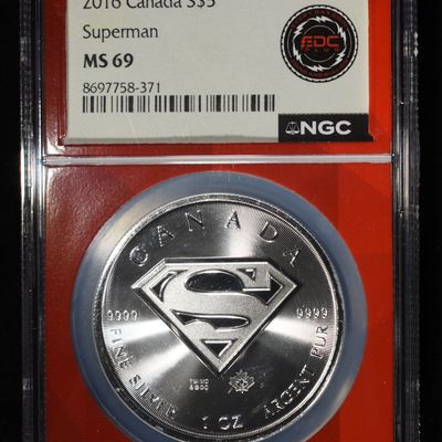2016 1 OZ SILVER CANADA SUPERMAN NGC MS69