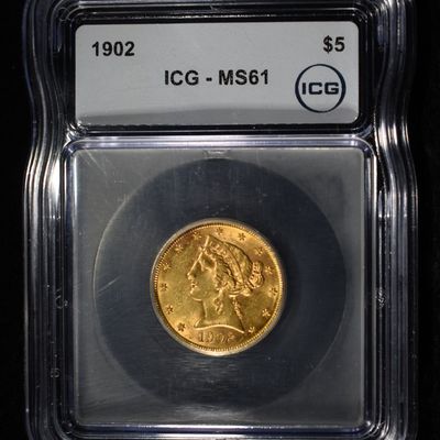 1902 $5 LIBERTY GOLD ICG MS61