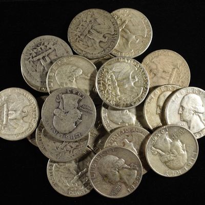 (20) 90% SILVER WASHINGTON QUARTERS