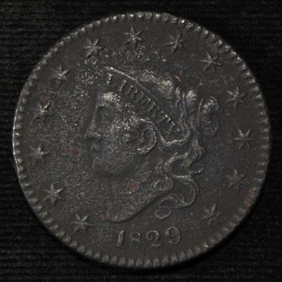 1829 LARGE CENT VF POROUS