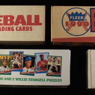 (1) FOOTBALL & (3) BASEBALL CARD COLLECTIONS
