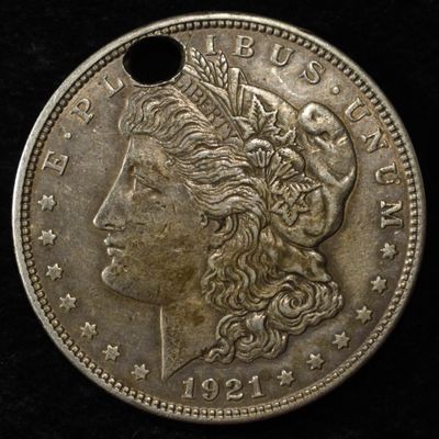 1921-D MORGAN DOLLAR DAMAGED