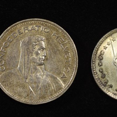 SWITZERLAND SILVER COINS 86.5% & 83.5% ASW 1.53