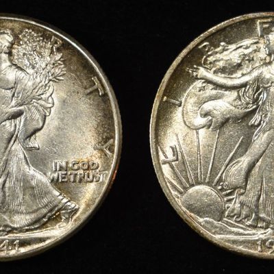 1941 & 1941-S WALKING LIBERTY HALF DOLLARS AU/BU
