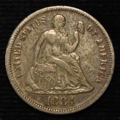 1884-S LIBERTY SEATED DIME XF