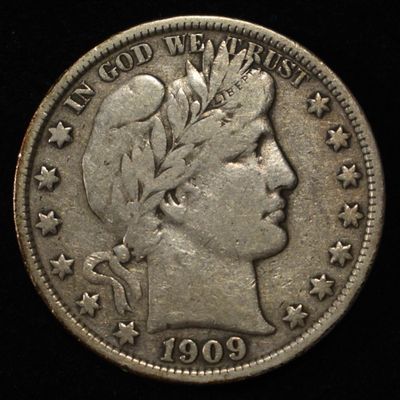 1909-S BARBER HALF DOLLAR VF