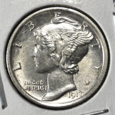 1917 MERCURY DIME FSB CH BU