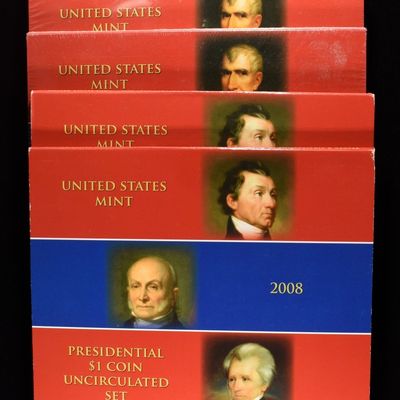 (2) 2007, (2) 08 & (2) 09 $1 PRESIDENTIAL UC SETS