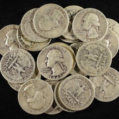 (20) 90% SILVER WASHINGTON QUARTERS