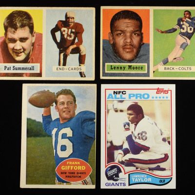 TOPPS FB 1957 #14 & #128, 1960 #74 & 1982 #434