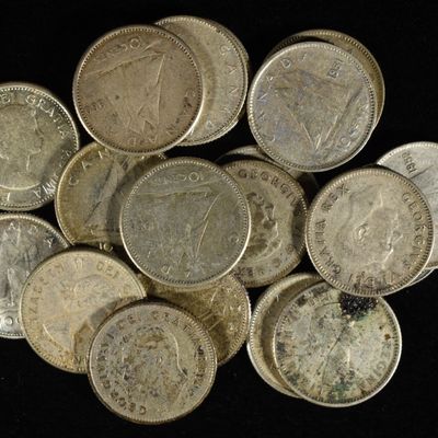 (20) 10C CANADIAN 80% SILVER