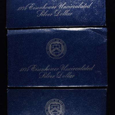 (3) 1974 EISENHOWER DOLLARS BLUE PACKAGING