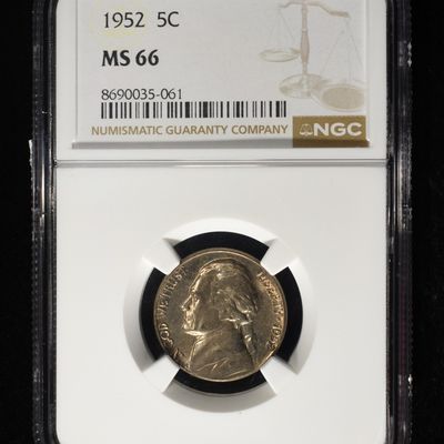 1952 JEFFERSON NICKEL NGC MS 66