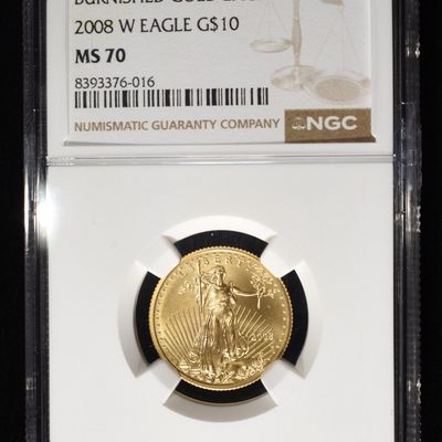 2008-W BURNISHED 1/4 OZ GOLD EAGLE NGC MS-70