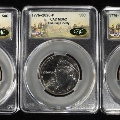 (3) 1776- 2026-P ENDURING LIBERTY 50C CAC MS62