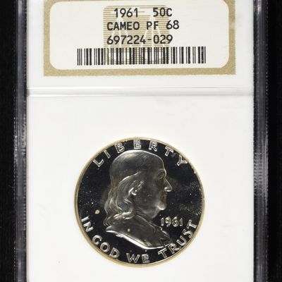 1961 FRANKLIN HALF DOLLAR NGC PF-68 CAMEO