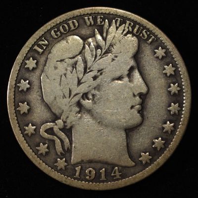 1914-S BARBER HALF DOLLAR FINE