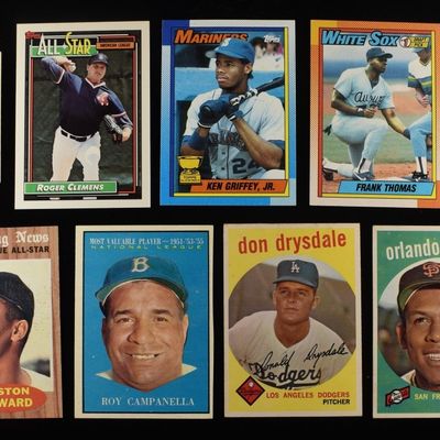 (1) FOOTBALL & (10) BASEBALL CARDS