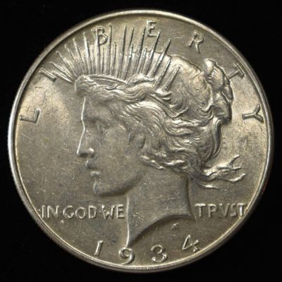 1934 PEACE DOLLAR CH AU