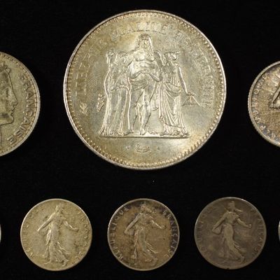 FRANCE SILVER COIN LOT ASW 1.56