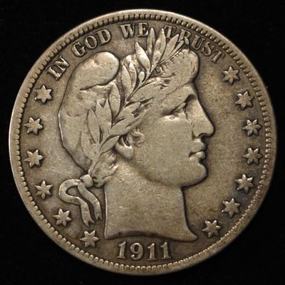 1911-S BARBER HALF DOLLAR VF