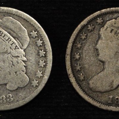 1830 & 1833 BUST DIMES GOOD
