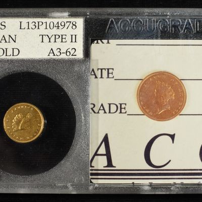 1856-S $1 TYPE-2 GOLD ACCUGRADE BU