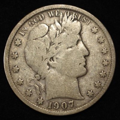 1907-S BARBER HALF DOLLAR VG