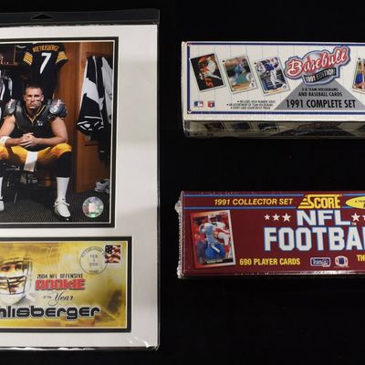 BEN ROETHLISBERGER PHOTO & (2) CARD COLLECTIONS