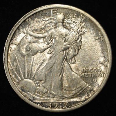 1917-D OBV. WALKING LIBERTY HALF DOLLAR AU