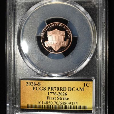 2026-S LINCOLN SHIELD CENT PCGS PR-70 RD DCAM