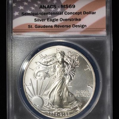 1776-2026 ASE CONCEPT DOLLAR 1 OZ 0.999 ANACS MS69