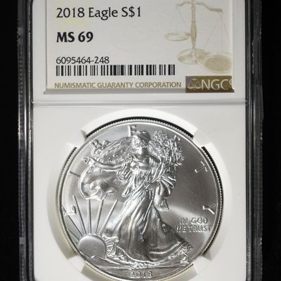 2018 AMERICAN SILVER EAGLE NGC MS69