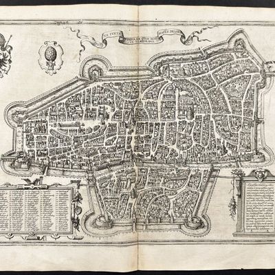 Braun & Hogenberg, pub. 1575 - View of Augsburg, Germany