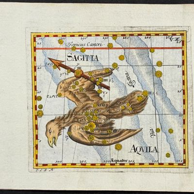 Thomas - Constellation or Celestial Chart of Sagitta (Arrow) & Aquila (Eagle)