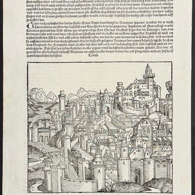 Schedel, pub. 1493 - View of Toulouse, France / Verso: Religious & Historic Figures