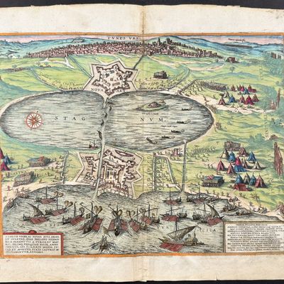 Braun & Hogenberg, pub. 1575 - View of Tunis, Tunisia, Africa