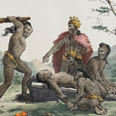 Arago, Hawaii - Method of executing a guilty person in the Sandwich Islands [Maniere de punir de mort un coupable aux iles Sandwich]