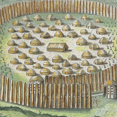 De Bry - Florida - Constructions of fortified towns among the Floridians